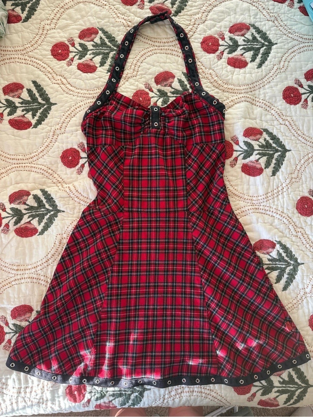 Tripp NYC Plaid Mini Dress in Red & Black